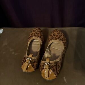 Leopard Print Kids Shoes with Tan Accents